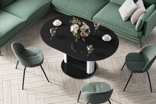 Design Couchtisch HEM-111 Hochglanz ausziehbar höhenverstellbar Tisch