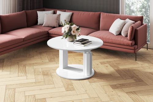 Design Couchtisch HEM-111 Hochglanz ausziehbar höhenverstellbar Tisch alt-