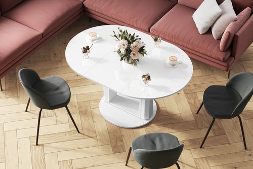 Design Couchtisch HEM-111 Hochglanz ausziehbar höhenverstellbar Tisch alt-