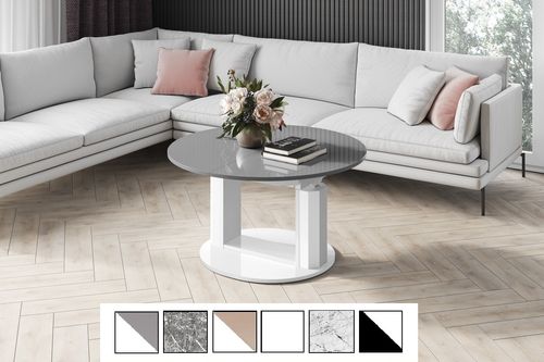 Design Couchtisch HEM-111 Hochglanz ausziehbar höhenverstellbar Tisch