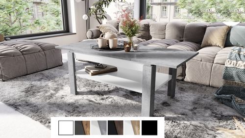 Design Couchtisch Tisch Asti-R ausziehbar mit Ablagefläche Esstisch