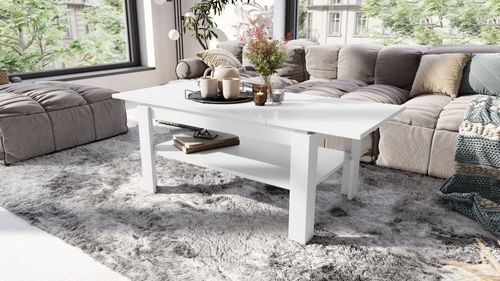 Design Couchtisch Tisch Asti-R ausziehbar mit Ablagefläche Esstisch