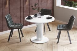 Design Esstisch Tisch HES-111 rund oval Hochglanz ausziehbar 100-148cm