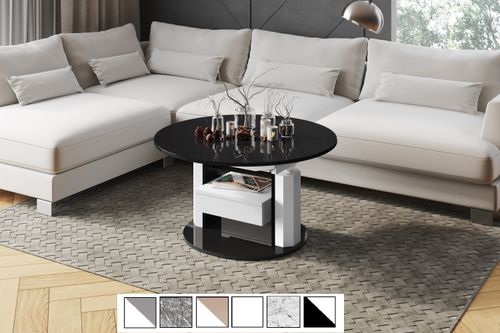 Couchtisch HPM-111 Hochglanz ausziehbar höhenverstellbar mit Schublade
