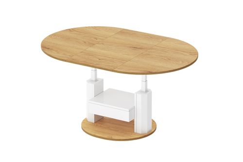 Couchtisch HPM-111 Hochglanz ausziehbar höhenverstellbar mit Schublade alt-