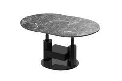 Couchtisch HPM-111 Hochglanz ausziehbar höhenverstellbar mit Schublade