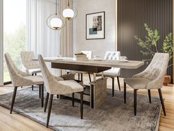 Design Couchtisch DA-555 höhenverstellbar ausziehbar Tisch Schublade Esstisch Wohnzimmer abgerundete Ecken