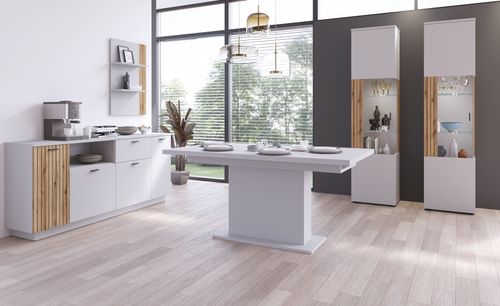 Design Esstisch WM-111 Hellgrau Asche ausziehbar 160 - 200cm Esszimmer