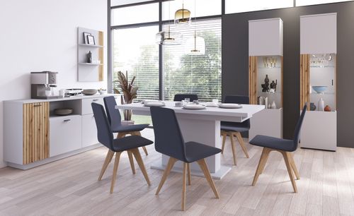 Design Esstisch WM-111 Hellgrau Asche ausziehbar 160 - 200cm Esszimmer