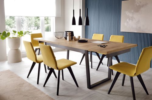 Design Esstisch WM-666 Catania Eiche - Pearlschwarz ausziehbar 160-240