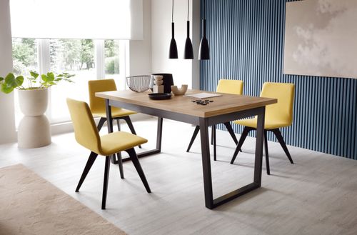 Design Esstisch WM-666 Catania Eiche - Pearlschwarz ausziehbar 160-240