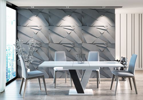 Design Esstisch PA-555 ausziehbar Hochglanz 120 - 160 cm Esszimmer
