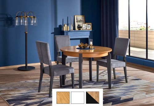 Design Esstisch HAS-111 Massivholz ausziehbar Tisch Echtholzfurnier