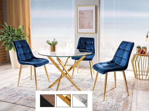 Design Esstisch rund GA-111 Glas Tisch Esszimmer 90x71x90 cm