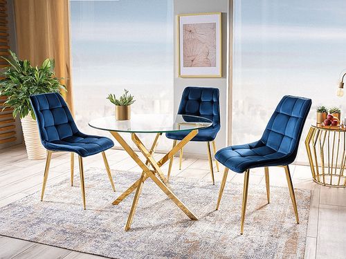 Design Esstisch rund GA-111 Glas Tisch Esszimmer 90x71x90 cm