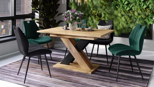 Design Esstisch Karo ausziehbar 140 - 180 cm Esszimmer