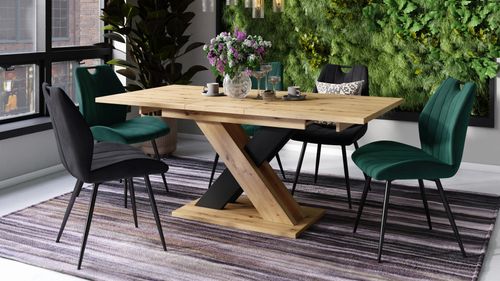 Design Esstisch Karo ausziehbar 140 - 180 cm Esszimmer