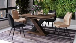 Design Esstisch Karo ausziehbar 140 - 180 cm Esszimmer