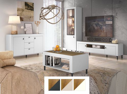 Design Couchtisch DM-1 Eiche Whisky Tisch Wohnzimmertisch Ablagefläche