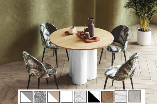 Design Esstisch Tisch HRE-111 rund Hochglanz Esszimmer 100 x 75 cm