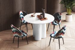 Design Esstisch Tisch HRE-111 rund Hochglanz Esszimmer 100 x 75 cm