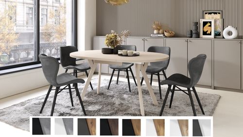 Design Esstisch Aldo ausziehbar 90 cm bis 145 cm rund Esszimmer Tisch