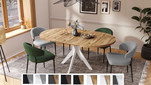 Design Esstisch Renzo ausziehbar 110 bis 180 cm rund Esszimmer Tisch