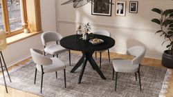 Design Esstisch Renzo ausziehbar 110 bis 180 cm rund Esszimmer Tisch