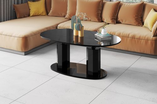 Design Couchtisch HBL-111 Tisch stufenlos höhenverstellbar ausziehbar oval Esstisch alt-