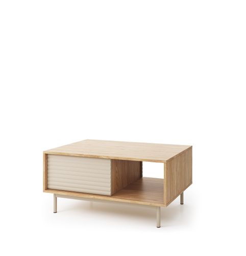 Design Couchtisch DT-1 Eiche geölt - Cashmere mit Staufach Wohnzimmertisch Tisch