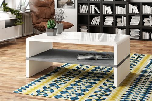 Design Couchtisch Tisch Rock Wohnzimmertisch 100x60x43cm mit Ablagefläche alt-