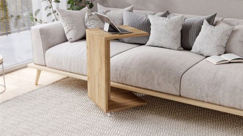 Design Beistelltisch Hugo Ecktisch Tisch Notebooktisch mit Rollen und Füßen alt-