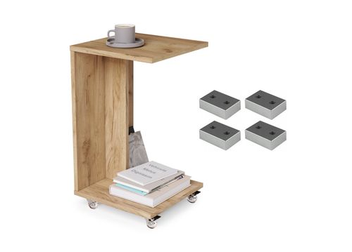 Design Beistelltisch Hugo Ecktisch Tisch Notebooktisch mit Rollen und Füßen alt-