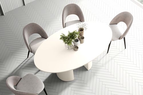 Design Esstisch Tisch Lunario oval 160x75x90 cm Esszimmer Pastellkollektion