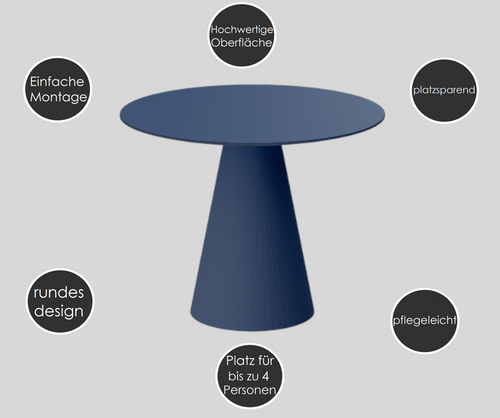 Design Esstisch Tisch Piovano rund 100x75 cm Esszimmer Pastellkollektion