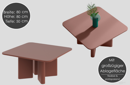 Design Couchtisch Dorsino 80x80x50 cm Wohnzimmer Tisch