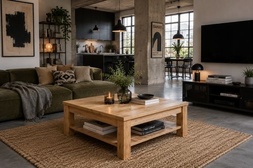 Design Couchtisch WM-11 Eiche San Remo 75x48x75cm Wohnzimmertisch Tisch Ablage Sofatisch