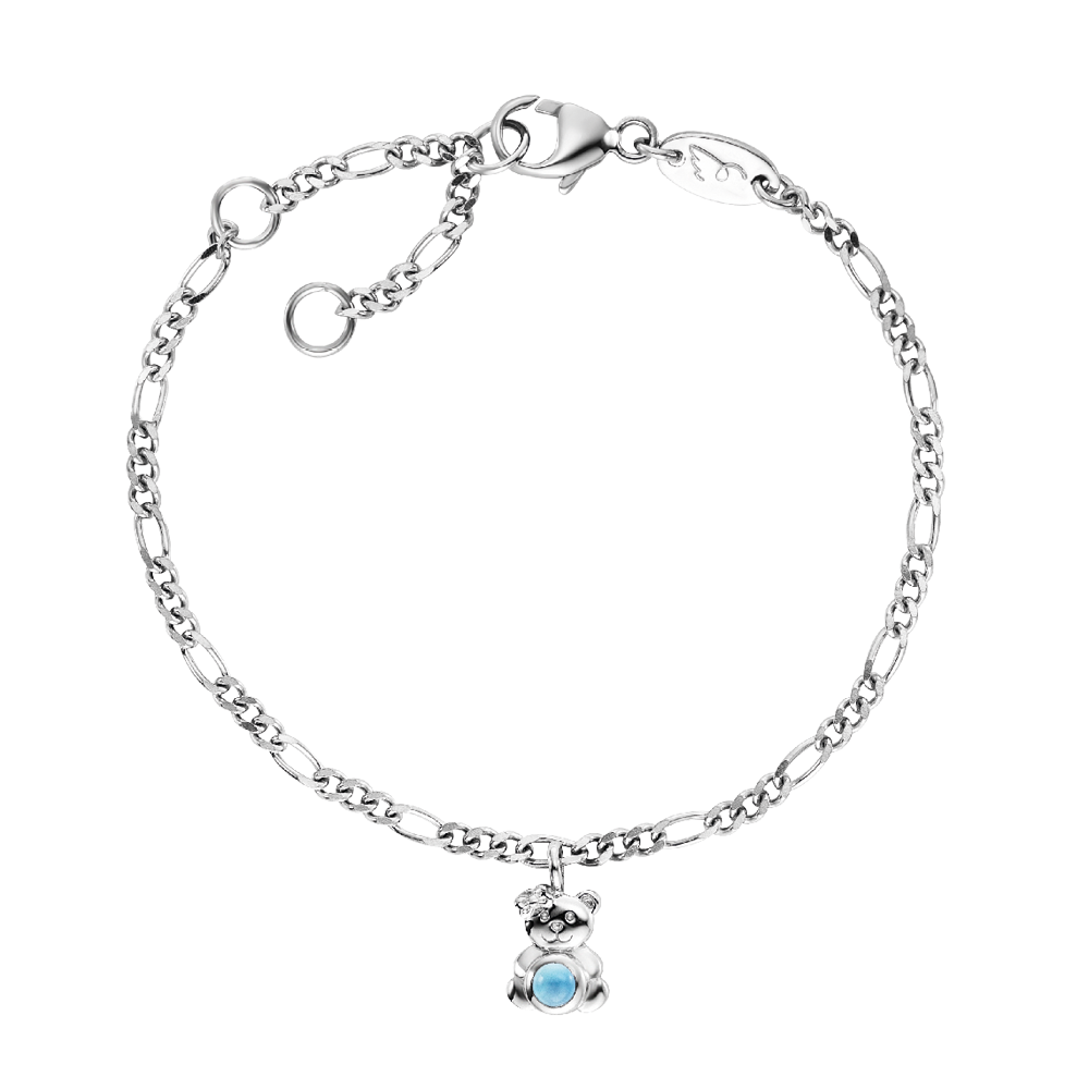 Herzengel Armband Teddy Silber mit Blauen Achat HEB-TEDDY-BA | Uhrenrudloff | Silberarmbänder