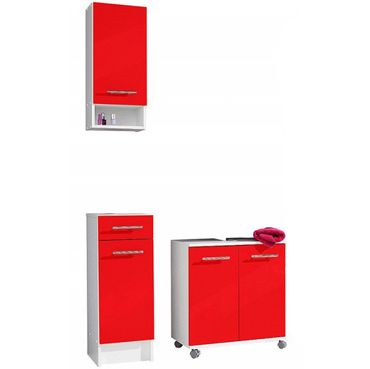 badmobel rot, badmÖbel-set 3-tlg badezimmer badmÖbel weiß rot glanz neu 716441-2, Design ideen