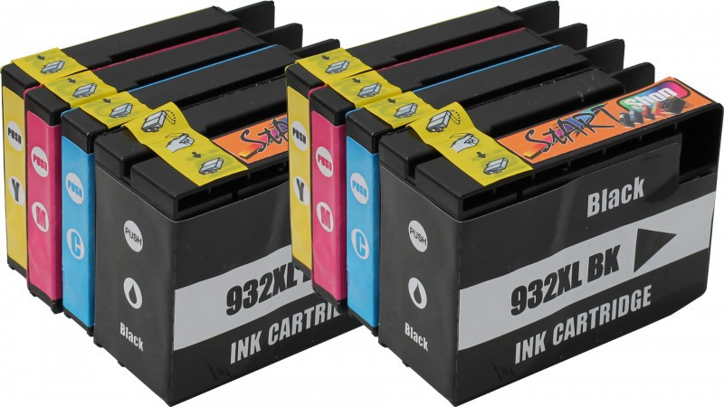 8 Compatible Ink Cartridges to HP HP932 + HP933  (BK, C, M, Y)