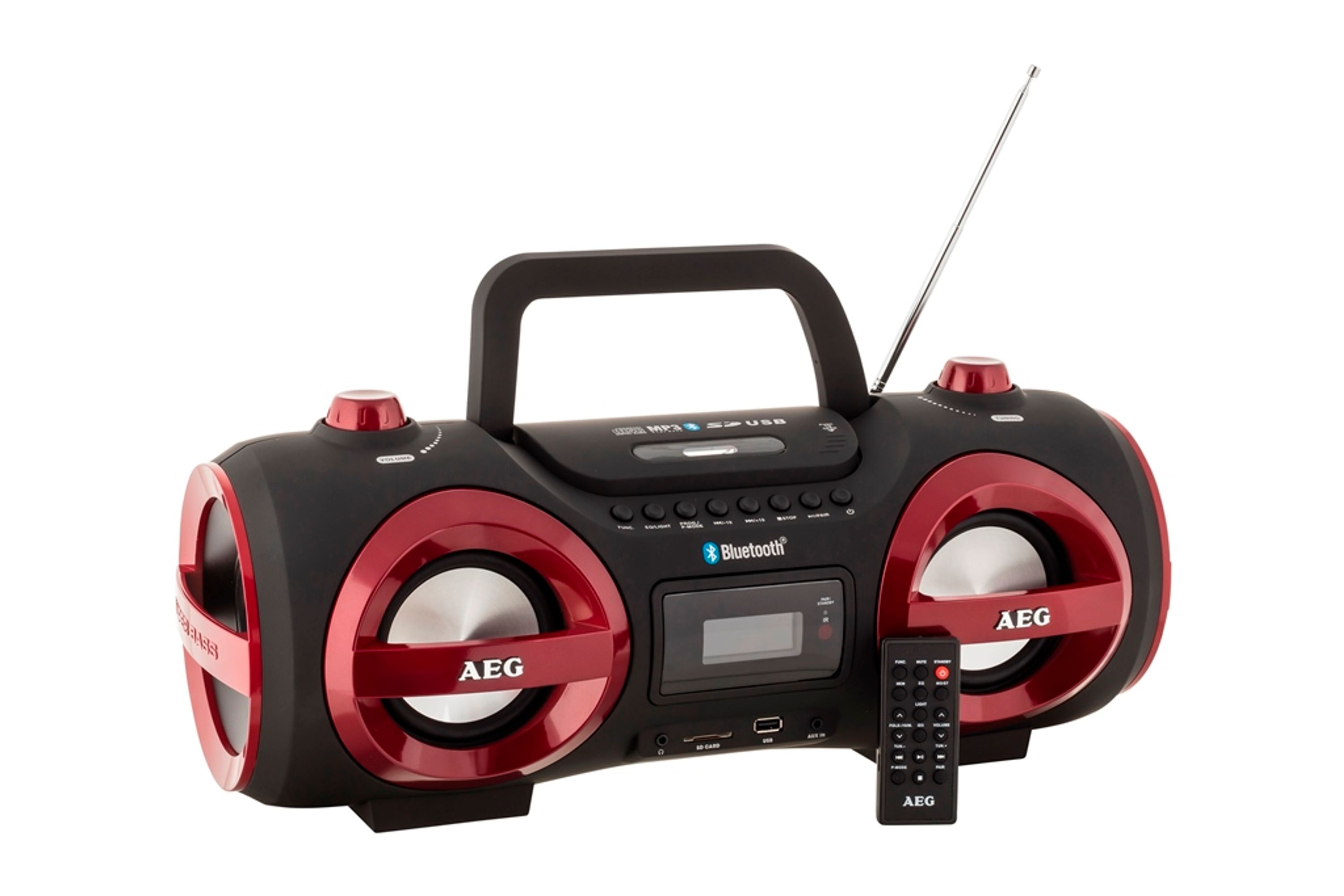 Tragbarer CD Player Bluetooth, CD/MP3, USB, AUX AEG SR 4359 BT Red