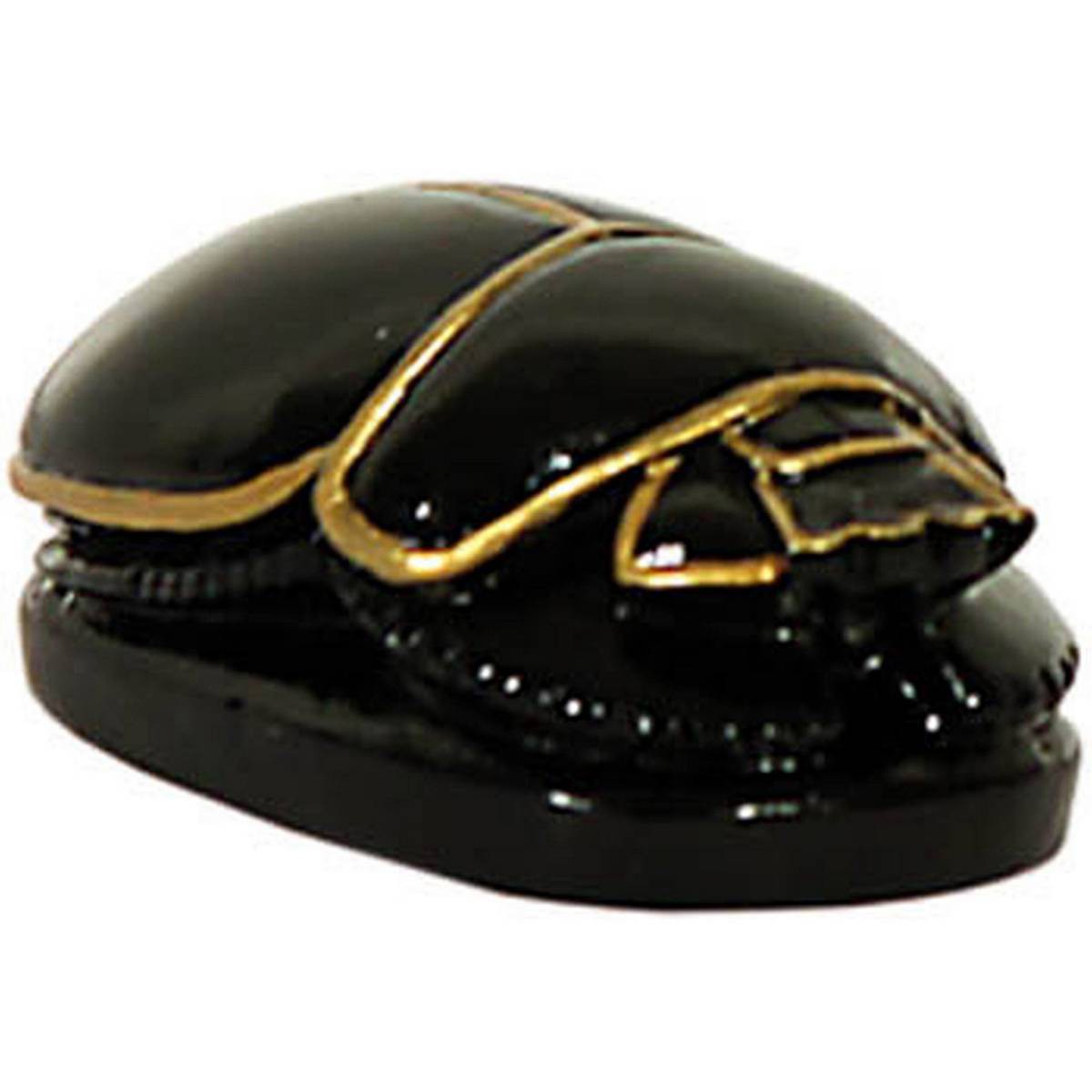Ägyptischer Scarabeus schwarzgold 4cm Isideco