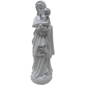 Statue Madonna mit Kind weiß 20cm