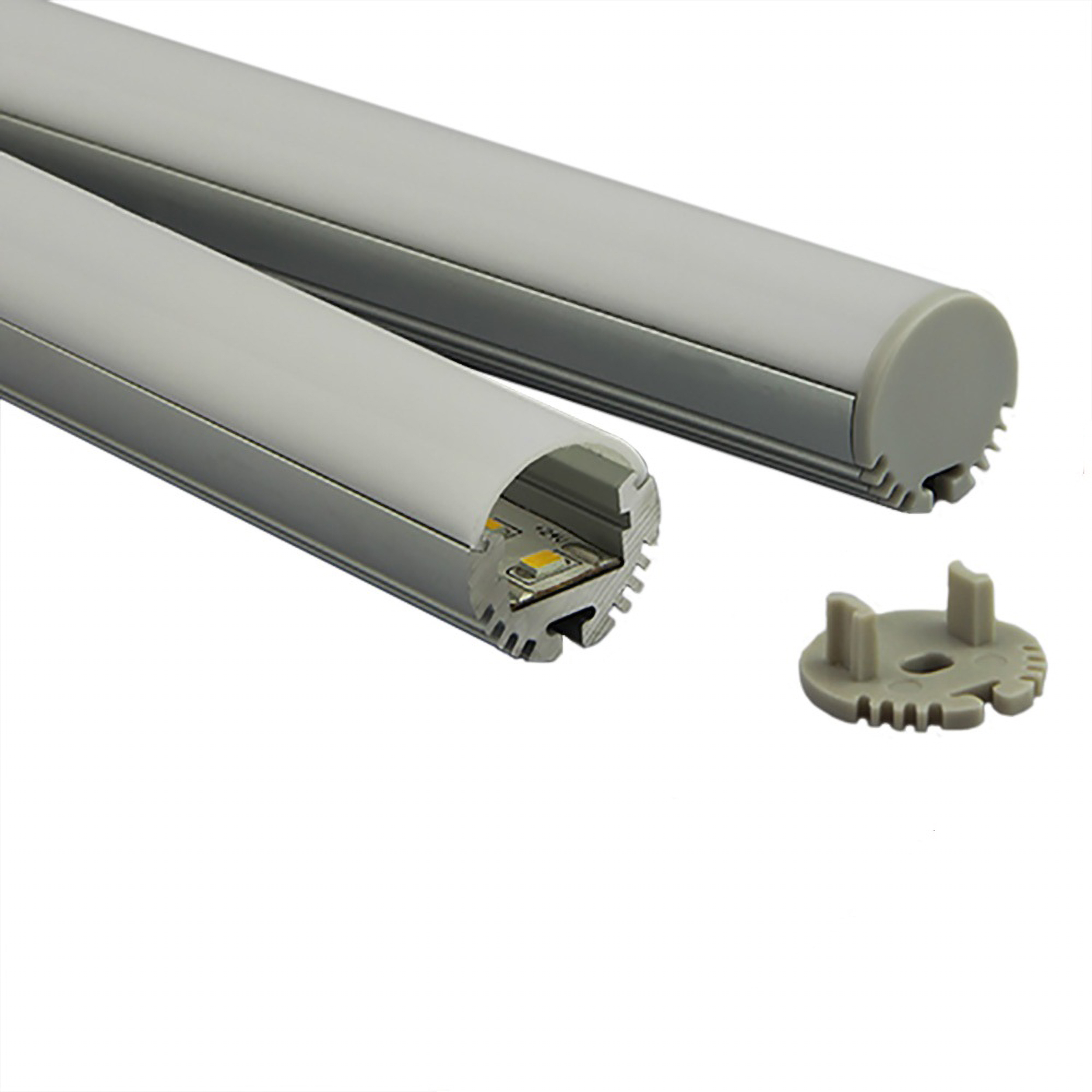 LED Aluprofil Rundrohr Lichtleiste Einbauprofil Eckprofil Länge 2 m | eBay