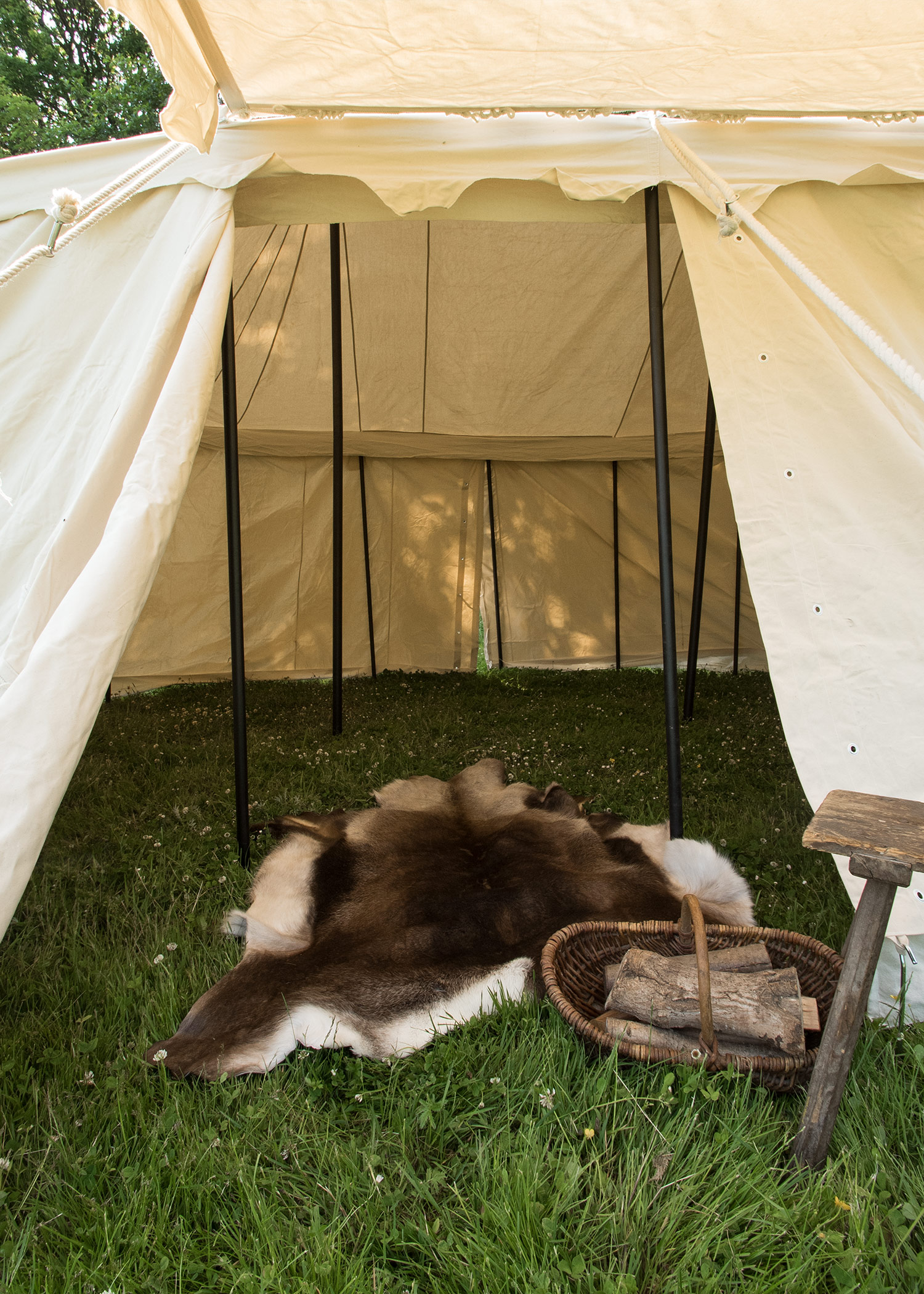 Ritterzelt Burgund, 5 x 8 m, 425 gsm, naturfarben | Posten-Portal