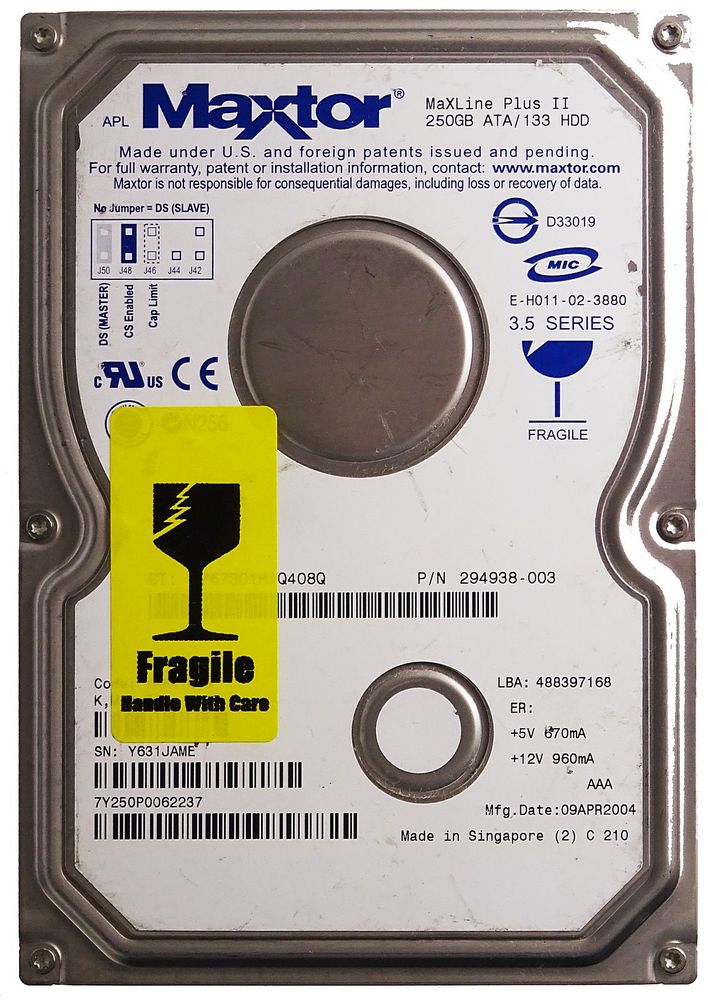 250gb Hdd Maxtor Maxline Plus Ii Pata Ide Id14154 M Ware 250gb hdd maxtor maxline plus ii pata ide id14154 m ware