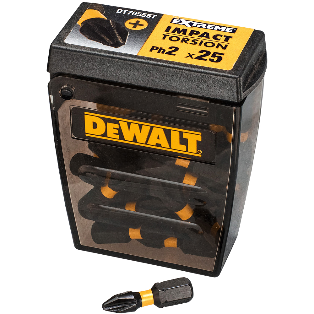 DeWalt DT70555T PH2 25mm Torsion Screwdriver Bits Impact 25pc TicTac Phillips