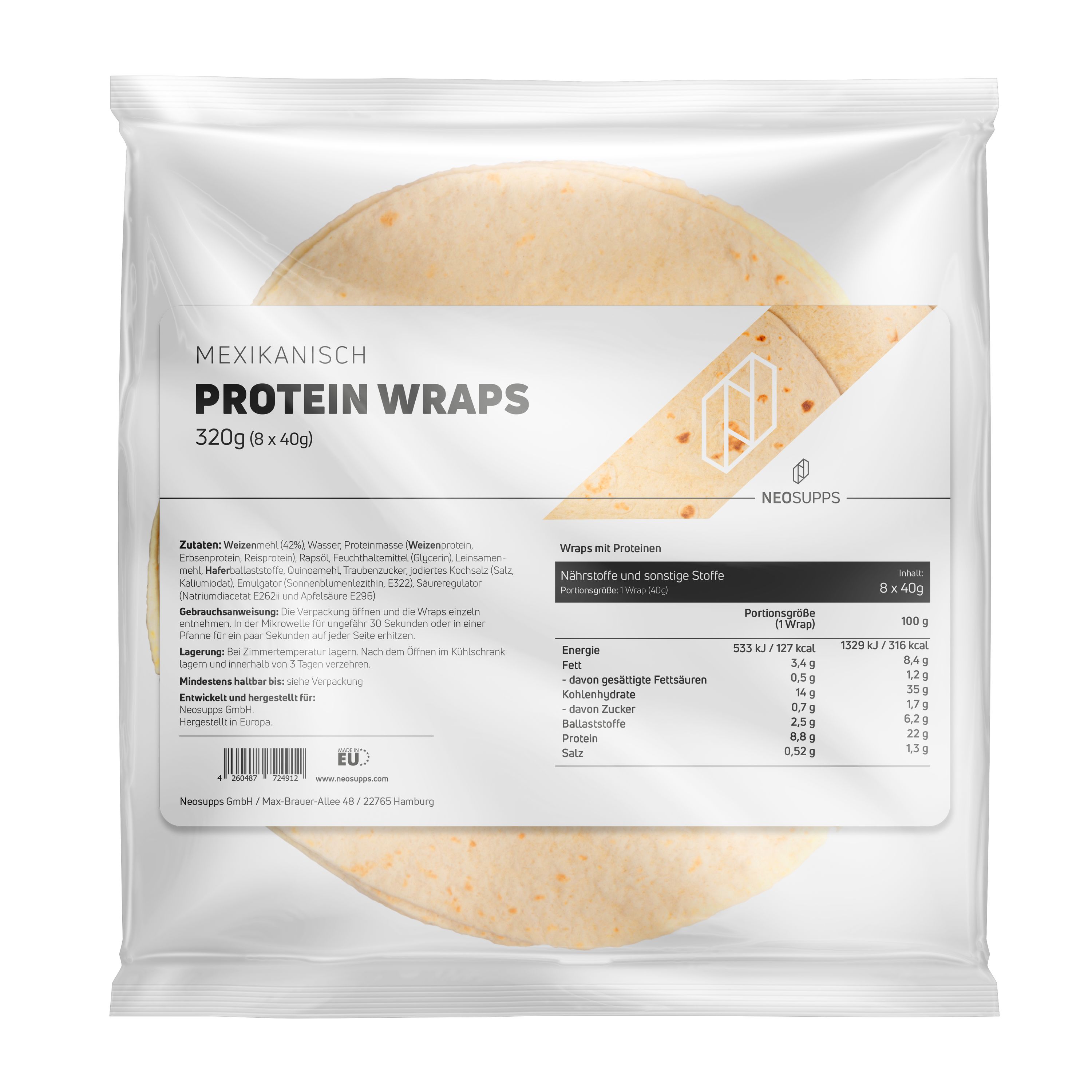 Protein Wraps (8x40g) 453