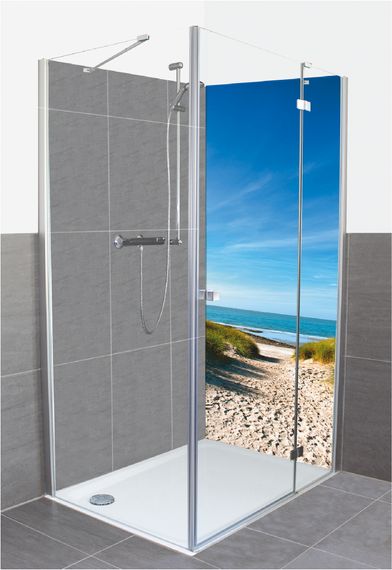 Ivonnewierink: Strand mit Sanddünen und einem Weg zur See - Alu