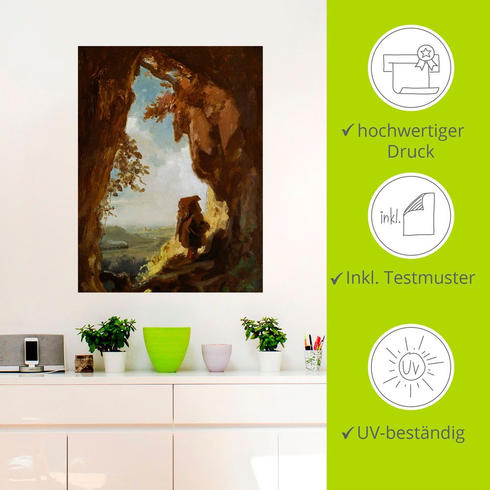 Carl Spitzweg Gnom, von einer Höhle die erste Eisenbahn betrachtend